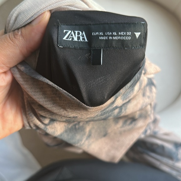 Zara Printed Tulle Turtleneck Long Sleeve Dress - Picture 7 of 7